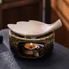 Quemador de Aromaterapia Cerámico Transfronterizo, Quemador de Velas y Aceites Esenciales, Quemador de Incienso, Estufa para Tostar Té, Quemador de Incienso, Estufa de Tostado a Prueba de Fuego de Cedro