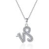 Cadena Clavícula Doce Signos del Zodíaco Colgante Moissanita Color D a la Moda Gra Transfronterizo Letras Personalizadas Collar de Plata Esterlina S925 para Mujer