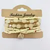 Juego de 7 piezas de joyería personalizada estilo europeo y americano, Pulsera bohemia de cuentas con colgante de hoja, Suministro de joyería Amazon