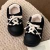 Zapatos Casuales de Algodón con Cordones Versátiles para Mujer para Exteriores en Invierno, Estilo Coreano, Forrados de Felpa, Engrosados, Zapatillas Cálidas, Mocasines Cómodos de Felpa