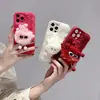 Adecuado para iPhone 15 Pro Max Felpa Funda para Teléfono Móvil Muñeca Muñeca DIY Manzana 14 Dibujos Animados Linda Funda para Teléfono Móvil