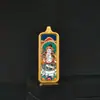 1*3 Ocho Grandes Budas Guardianes de la Vida Zha Ji Manjushri Mahasthamaprapta Wuye Zorro Inmortal Acero de Titanio Colgante Tangka Pequeña Barra de Oro