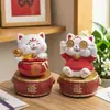Enfeite Giratório de Gato da Sorte Fofo com Toque de Luxo, Decoração de Mesa de Escritório de Nicho, Pequeno Presente para Eventos