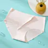 Ropa Interior de Seda de Hielo sin Costuras de una Pieza de Cintura Media para Mujer, Cómoda, Antibacteriana, Absorbente de Humedad, Transpirable, de Alta Elasticidad, que no se Enrolla, Braguitas para Niñas