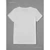 Camiseta para Mujer de Marca Independiente, Talla Europea, Estampado de Limones Acuarela, Camiseta Casual de Moda con Mangas Cortas y Cuello Redondo, Corte Regular, Adecuada para el Verano