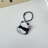 Llavero acrílico de panda con cadena de cuentas de doble capa, soporte de animación, colgante de dibujos animados, llavero periférico, anillo