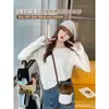 Blusa de Base Branca para Mulheres Novo Estilo Outono Malha Camada Interna Manga Longa Blusa Fina Gola Redonda