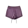 Shorts Deportivos de Tiro Bajo con Cordón Estilo Chica Caliente Americana que Cubren la Cadera Pantalones Cortos Calientes Verano 2025 Sueltos para Yoga Fitness Casual