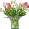 Buquê de simulação, tulipa hidratante ao toque, alta qualidade, senso avançado, decoração de casa, ornamento de flor artificial, adereço de fotografia, atacado