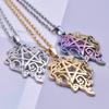 Pingente de flor de pentagrama de aço inoxidável 18K dourado colorido, pingente de colar, brincos, acessórios faça você mesmo