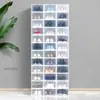 Nueva Caja Plegable Transparente de Plástico Ovalada para Zapatos, Caja Gruesa para Almacenamiento de Zapatos en Casa a Prueba de Polvo, Zapatero, Estante para Zapatos al por Mayor