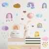 FX-B272 - Pegatinas decorativas de pared para dormitorio infantil, diseño de nubes, arcoíris y lluvia, autoadhesivas