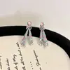 Brincos de Saia com Diamante Rosa Estilo Étnico Brincos de Zircônia Femininos Brincos Elegantes Exquisitos Estilo Férias