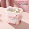 Caja Sanrio para Conservar Alimentos Sellada Plástico Grado Alimenticio Almacenamiento Refrigerador Fruta Bento Lonchera Calentamiento por Microondas