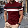 Suéter casual fino de manga curta com gola redonda e blocos de cor, estilo americano, para o verão, unissex