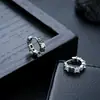 Pendientes Negros con Forma de Cruz de Circonita Transfronterizos para Hombres, Clips para Orejas Antiguos Grabados Vintage para Mujeres, Accesorios para Orejas de Moda Tendencia Europea y Americana