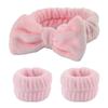 Traje de diadema y pulsera de lazo estilo coreano para mujer, para lavar la cara y belleza, sencillo, diadema, pulsera, accesorios para el cabello, tocado