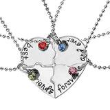 Collar con bordado de diamantes, joyería popular, mejores amigos para siempre y para siempre, venta al por mayor
