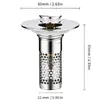 Tapón Universal de Acero Inoxidable 304 con Núcleo de Rebote Anti-Olores para Lavabo de Baño/Cocina, Tapón de Drenaje Tipo Pulsador
