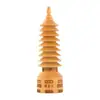 Torre Wenchang de Madera de Durazno Redonda Artesanías para el Hogar Adornos Mascota Regalos Artesanías Feng Shui