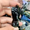 Cristal Branco Natural Cristal de Morango Lápis Lazúli Pedra Bruta Esculpido Anjo Rezando Estatueta Decoração de Escritório Ornamento de Mesa