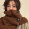 Bufanda de invierno cálida retro de Corea del Sur para mujer, estilo nuevo, informal, con mangas para el cuello, a prueba de frío, de punto, a la moda