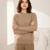 2025 Nuevo Otoño e Invierno 100% Cachemira Suéter de Cuello Medio Alto Hombro Raglán Manga Larga Color Sólido Suéter de Cachemira