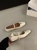 Zapatos negros Mary Jane para mujer con aumento interno de altura, nuevo modelo 2025 para primavera y otoño, de corte bajo, con una sola tira, planos elegantes y versátiles