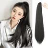 Comercio exterior Europa y Estados Unidos peluca femenina cabello largo lacio cola de caballo pinza de agarre negro Fibra Química cola de caballo alta spot transfronterizo una generación de cabello