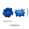 Flores de Peonía Artificiales Grandes con Núcleo de Hierba, Accesorios Florales para Pasadores DIY, Pequeños Adornos Florales para Fotografía en Casa