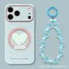 Estilo coreano respingo de tinta azul aplicável para capa de celular Apple 17promax 15 fofo suporte de coração iphone16 14 feminino