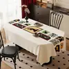 Toalha de Mesa de Luxo Leve de Alta Qualidade Impermeável e à Prova de Óleo Estilo Retro Americano Dopamina Tapete para Mesa de Jantar Estilo Ins Toalha de Mesa para Mesa de Centro