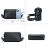 Bolso de Hombro para Hombre Moda Versátil Cuero Bolso de Hombre Casual Simple para Viajes Diarios Bolso de Hombro de Piel de Primera Capa