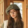Boina Simples de Algodão Lavado Estilo Japonês Cor Sólida Crianças Primavera e Verão Estilo Floresta Vintage Artístico Chapéu de Jornaleiro Chapéu de Nuvem