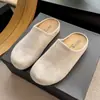 Novidade Primavera e Outono 2025 Estilo Coreano Multicor Sapatos Birkenstock de Solado Grosso Moda Rasteirinha Slip-On Bico Fechado Chinelos Meio Aberto Retrô para Mulheres