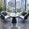 Sofá de Recepção Celebridade da Internet Nórdica Combinação de Mesa de Centro Sofá Individual Casual para Varanda de Casa Mesa e Cadeiras para Negócios