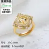 Accesorios para Set de Perlas DIY Nuevo Zircón de Alta Gama Flor de Cuatro Hojas Concha de Abulón Concha Blanca Colgante Anillo Pendiente Montura
