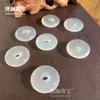 Ágata Calcedonia Blanca Hebilla de Seguridad al por Mayor Ágata Jelly de Lichi Natural Hebilla de Seguridad Collar Colgante de Jade para Niñas Estilo Chino Nuevo Simple