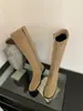 Botas de montaria femininas, cor cáqui, camurça, cano longo, ajuste slim, salto grosso, nova coleção outono/inverno 2025, botas brancas de altura média