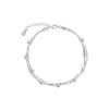 Pulsera de Plata Esterlina s925 de Shenzhen para Mujer Diseño Nicho Cuentas Redondas Cadena de Hueso de Serpiente de Tres Capas Pulsera Multicapa Exquisita Combinable Dulce