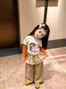FHW Estilo Coreano Ropa de Color Bloque Falsa Dos Piezas Manga Larga Lunares Lindos Niñas Versátil Capa Base Ropa de Otoño para Bebé