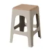 Mesa e cadeiras de sala de jantar e estar multifuncionais transfronteiriças para casa, banquinho de plástico, banquinho de placa moderno, banquinho de couro empilhável para adultos, atacado