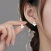 Pendientes de Plata S925 con Perlas de Agua Dulce para Mujer, Pendientes Cuadrados Geométricos de Diseño Exclusivo, Elegante Estilo Nuevo, Versátiles para el Trabajo y el Uso Diario