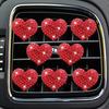 Amor incrustado de diamantes transfronteiriços, ar condicionado, saída de ar, aromaterapia, clipe, perfume de carro, remoção de odores, coração de pêssego, cheio de diamantes, suprimentos para carros, mulheres