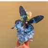 Flor de Mariposa Atmósfera de Principios de Primavera Flor de Mariposa Tridimensional Pasador para el Cabello Estilo Mori para Mujer Pin de Pato Dulce Accesorios Frescos para el Cabello de Vacaciones