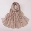 Nuevo Bufanda Larga de Hilo Plateado Arrugado de Cinco Puntas Estilo Transfronterizo Termoadhesiva, Bufanda de Moda, Bufanda de Gasa de Minoría Étnica, Pañuelo para la Cabeza del Sudeste Asiático