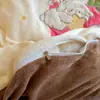Juego de Cuatro Piezas Sueño de Árbol de Invierno Toalla de Felpa de Leche Doble Cara Franela Gruesa Bordada Suave Elástica Ropa de Cama