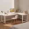 Escritorio de esquina en forma de L mesa de computadora escritorio para el hogar escritorio de esquina con estantería integrada escritorio para dormitorio de niñas banco de trabajo