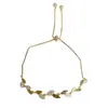 Pulsera de Zirconia con Forma de Hoja de Tirar Versátil de Lujo Ligero Francés Exquisita Moderna Sencilla Tacto de Alta Gama Super Brillante Joyería de Mano al por Mayor