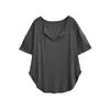 Holgazán, Holgado, Informal, Ropa de Casa, Top Cubre para Baile de Chica Caliente, Camiseta de Manga Corta de Color Sólido con Dobladillo Curvo para Mujer
